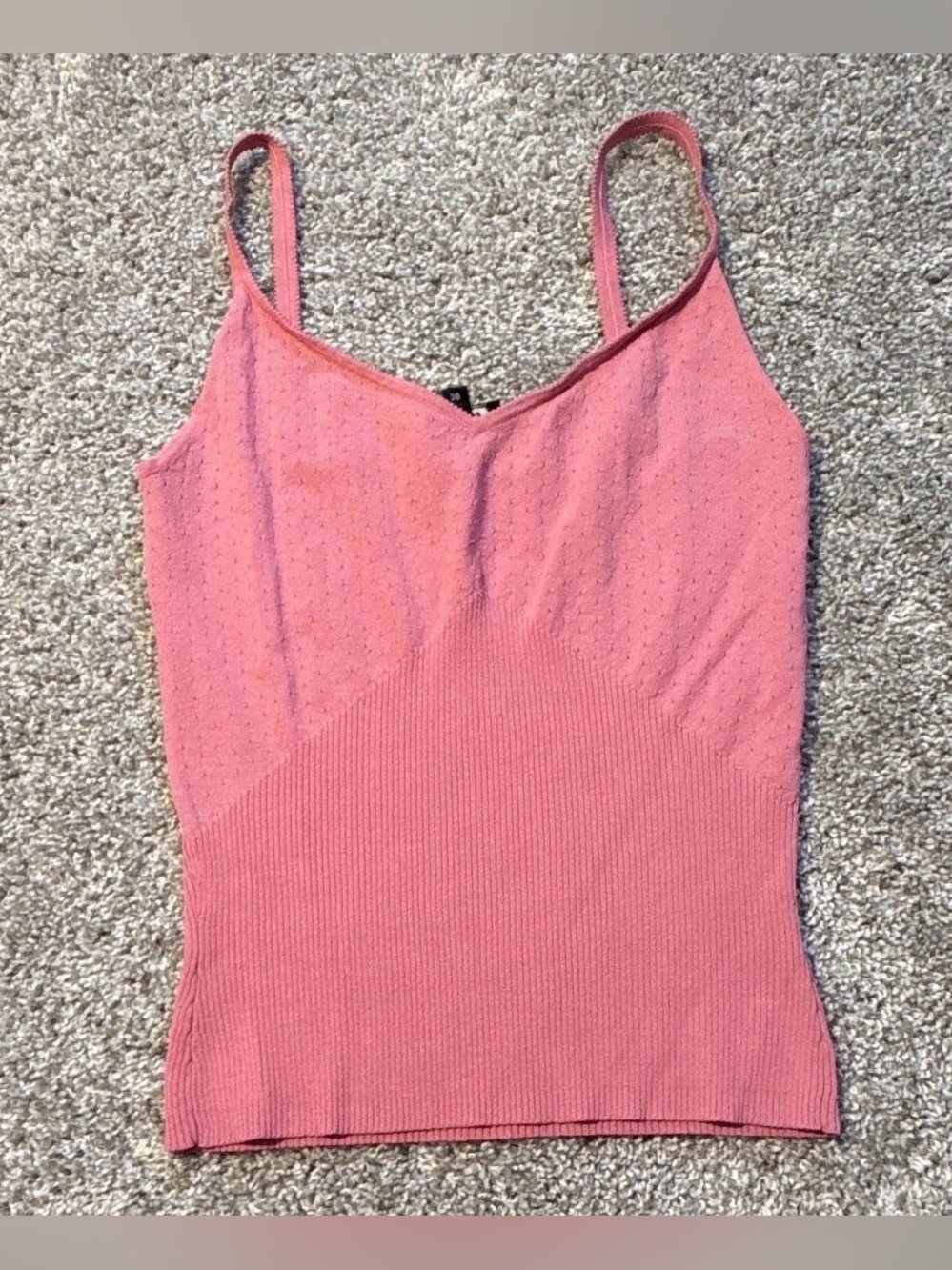Claudia Sträter Pink Solid Knit V-Neck Spaghetti Strap Camisole Tank Size 38